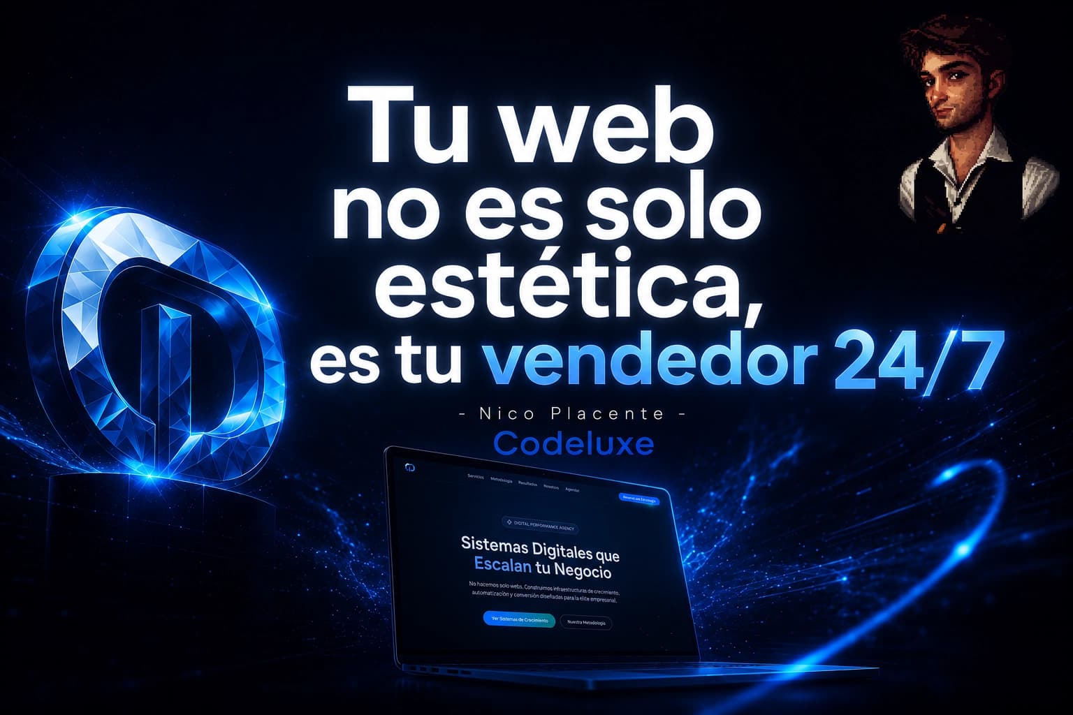 Captura del proyecto Codeluxe presentada en una MacBook
