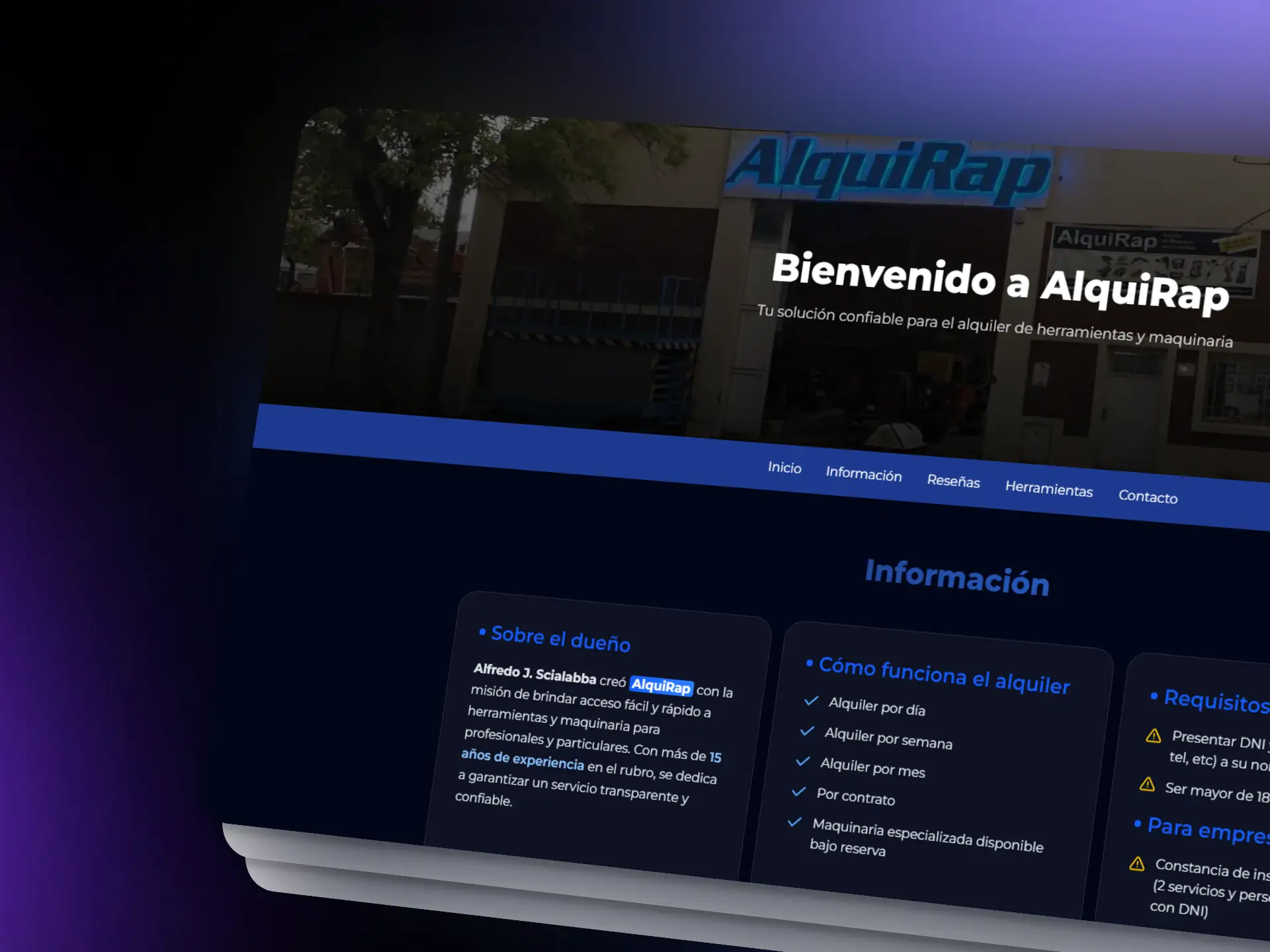 Captura del proyecto Alquirap
