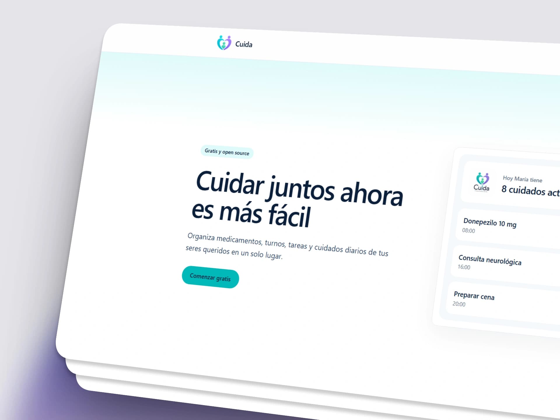 Captura del proyecto Cuida